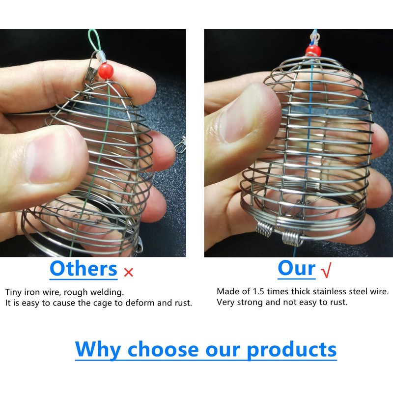10Pcs/Pk Carp Fishing Bait Trap Cage Feeder Basket Holder Coarse