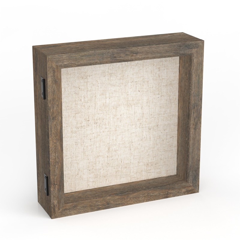 FrameWorks 8x8 Deep Shadow Box Frame, Wooden Display Case w.