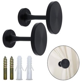 Paquete de 2 alzapaños para cortinas, aleación de zinc, para montaje en la pared con tornillos, soportes decorativos para cortinas elegantes y ganchos negros para oficina en casa
