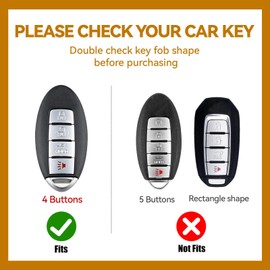 Nomiyo 4 Button Key Fob Cover with Diamond, Compatible with Nissan Altima Sentra Maxima Murano Rogue Armada Pathfinder, Sparkling TPU Key Case and Bling Heart Decoration for Women, B-Style (Silver)