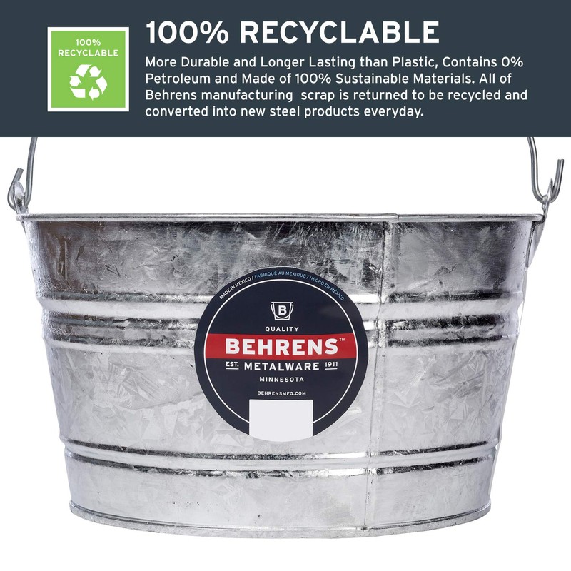 Behrens Hot-Dipped Galvanized Steel Utility Pail 4-1/4 Gallon