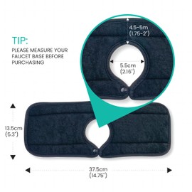 iChewie - Sink Counter Faucet Mat for Kitchen Sink - Splash Guard, Absorbent Sink Mat, Drip Catcher, Machine Washable, Microfiber Drying Cloth w/Button (2 Pack, 37.5cm x 14cm / 14.75" x 5.5")