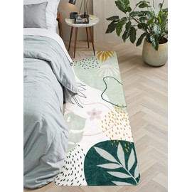 Lahome Green Hallway Runner Rug - 2x6 Washable Kitchen Runner Rug Boho Non-Slip Low-Plie Laundry Room Rug Soft Bathroom Rug Botanical Print Throw Carpet for Entrance Bedroom Living Room