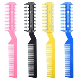 MFUOE 4 Pieces Comb Hair Cutter Double Sided Razor Comb Hair Thinner Comb Haircuts Cutting Tool Professional for Cutting, Styling, Hairdressing