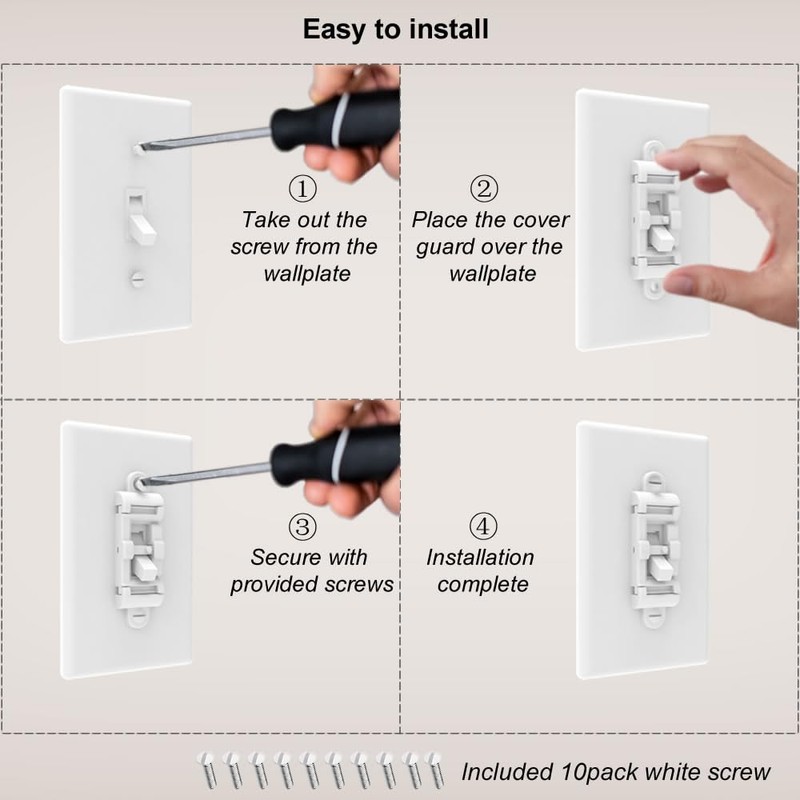 Child Proof Light Switch Cover Guard 5Pack - Unbreakable Toggle