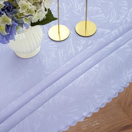 EFFICINATURE 70 Inch Purple Round Tablecloth - Waterproof, Wrinkle Free, Leaves Jacquard Fabric - Perfect for 30-58” Tables - Dinning, Outdoor, Birthday Party, Kitchen & Table Linens