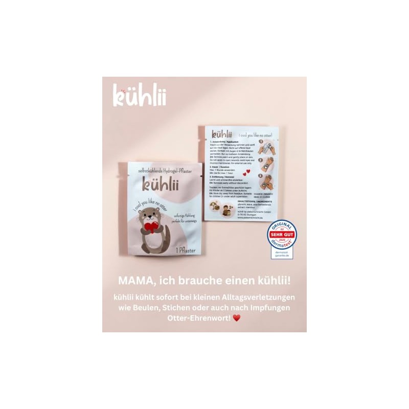 Kühlii Self-Cooling Hydrogel Patches for Kids - Otter Design