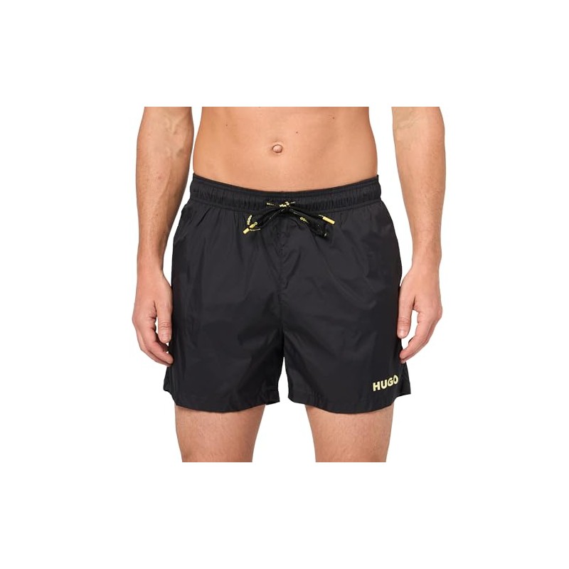 HUGO Pop Logo Swim Trunks, Black Olive, L