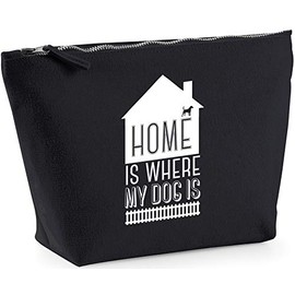 Hippowarehouse Home is where my dog is printed make up cosmetic wash bag 18x19x9cm