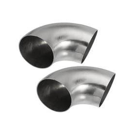 Hihaha 2pcs OD 2.5 Inch 90 Degree 1.2mm Thickness Car Exhaust Elbow Pipe Durable Material