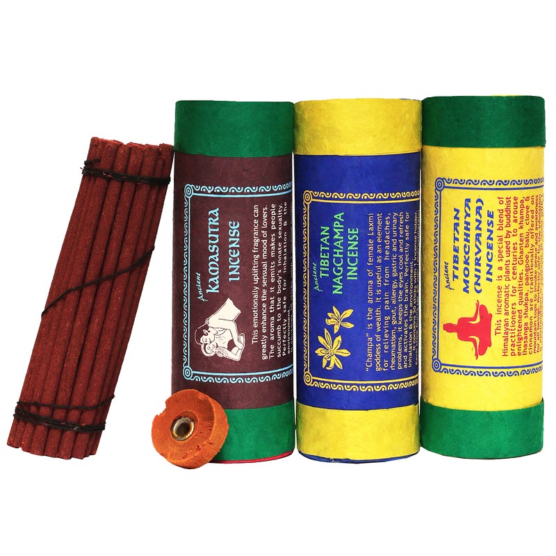 Original Tibetan Incense Sticks Set Nirvana 3 x 30 Pieces,