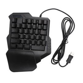 One Handed Gaming Keyboard 7 Color RGB Backlight Ergonomic 35 Keys Portable Mini Gaming Keypad with Wrist Rest for PC Gamer