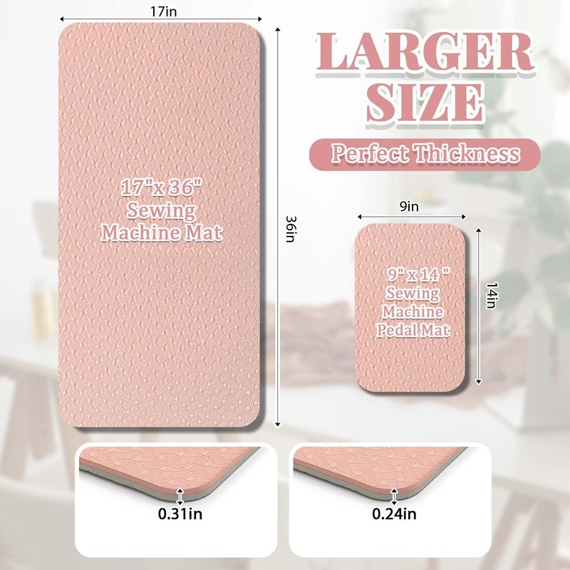 2 Pcs Sewing Machine Muffling Mat Pedal Sewing Mat Reduce