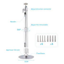 Universal Projector Wall Ceiling Mount Hanger 360° Rotatable Head with Extendable Length 30-50cm 5kg Load Mounting Bracket for Mini Projector CCTV DVR Camera