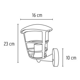 Volteck Arbotante Tipo Farol Moderno Soportado 45092 Color Negro