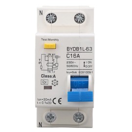 A Type Leakage Protection Switch 16A Single Pole N 30mA Residual Current Circuit Breaker 230V