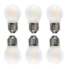 4W G45 Dimmable LED Filament Bulb G45 LED Vintage Edison Bulbs E26 Medium Base Lamp for Home Pendant Antique Light,G14/G45 Shape,4 Watt(40W Equivalent),Frosted Glass,2300K Warm White,6 Pack