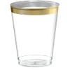 PLASTICPRO Disposable 8 oz Crystal Clear Plastic Tumblers With Gold