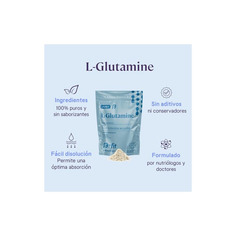 B-FIT L-Glutamina en Polvo 100% Pura - 5g por Porción
