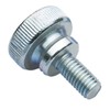 M5-0.8 x 14mm Znic Plated Flat Knurled Head Fully Threaded