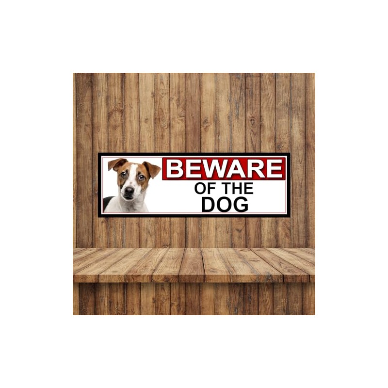 SHAWPRINT Jack Russell BEWARE OF THE DOG METAL GATE SIGN