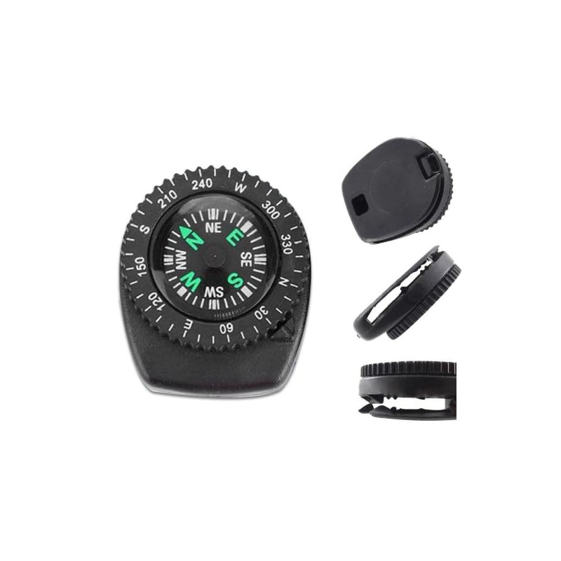 Black Button Compass Mini Survival Compass Compass for Hiking Oil