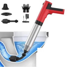 GEGATE Heavy-Duty Electric Toilet Plunger, High-Pressure Drain Unclogger for Toilets, Showers, Floors, Rechargeable, Versatile Toilet Clog Remover - Blue