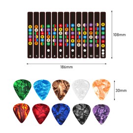 4 Guitar Fretboard Stickers, Containing 10 Guitar Pieces, Guitar Decals, Guitar Scale Stickers, Guitar Auxiliary Tools, Children's Guitar Accessories
