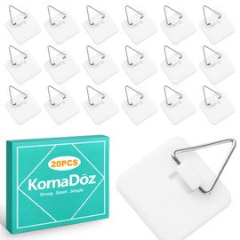 KornaDoz 20 Pack Invisible Adhesive Plate Hangers, Vertical Wall Holders for Display, Supports 8-10 Inch Decorative Plates, Art & China, Secure Hangers for Home Décor
