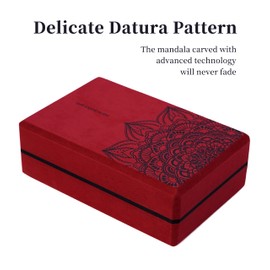 LaiEr Yoga Blocks (Set of 2) 9 x 6 x 3 Inch High Density EVA Foam Brick, Non-Slip Surface Soft and Lightweight for Yoga, Pilates, Meditation in Red