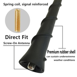 Rubber Antenna for Jeep Cherokee (2014-2021), Jeep Cherokee Antenna - Car Wash Proof, 8 Inch Internal Copper Coil Antenna Mast Replacement