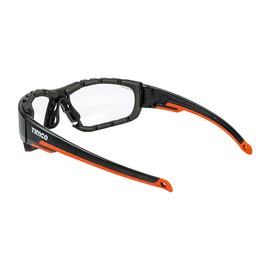 TIMCO Sports Style Safety Glasses - With Foam Dust Guard - The unique detachable foam gasket around the frame reduces the risk of dust, dirt and liquid - Clear