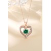 EUDORA Harmony Ball Birthstone Heart Necklace for Women, 925 Sterling