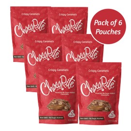 ChocoRite Milk Chocolate Crispy Caramels | No Added Sugar | Gluten Free, Soy Free, Non-GMO | No Sugar Alcohols | Pack of 6 Pouches