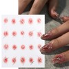 4-sheet Gradient Blush Nail Decals - Silver French Line, Pink/Red
