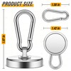 VNDUEEY Strong Magnetic Hooks, 150Lbs 4 Pack Neodymium Grade-52 Magnet