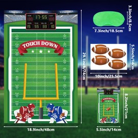 Pin The Football on The Goalpost Football Party Games for Kids Football Game Party Supplies Boys Sports Birthday Party Decorations, Large Football Game Poster With 36 Football Stickers