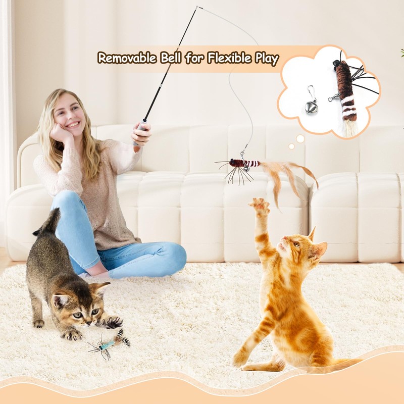 ORSDA Cat Toys, Cat Feather Toy for Indoor Cats, Replacement