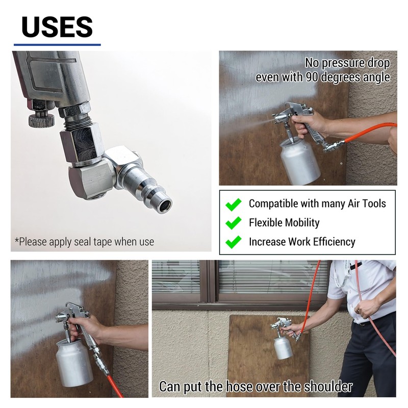 I.Field Air Swivel Fitting 360 Degree Rotating Dual-Axis Quick Plug