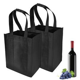 Bottle Bag, Practical Bottle Carrier with 6 Compartments, Oxford Fabric, Carry Bag with Dividers for Bottles, Ideal for Shopping and Bringing Empties, for 6 x 1.5 Litre Bottles, 24 x 28 x 18 cm,