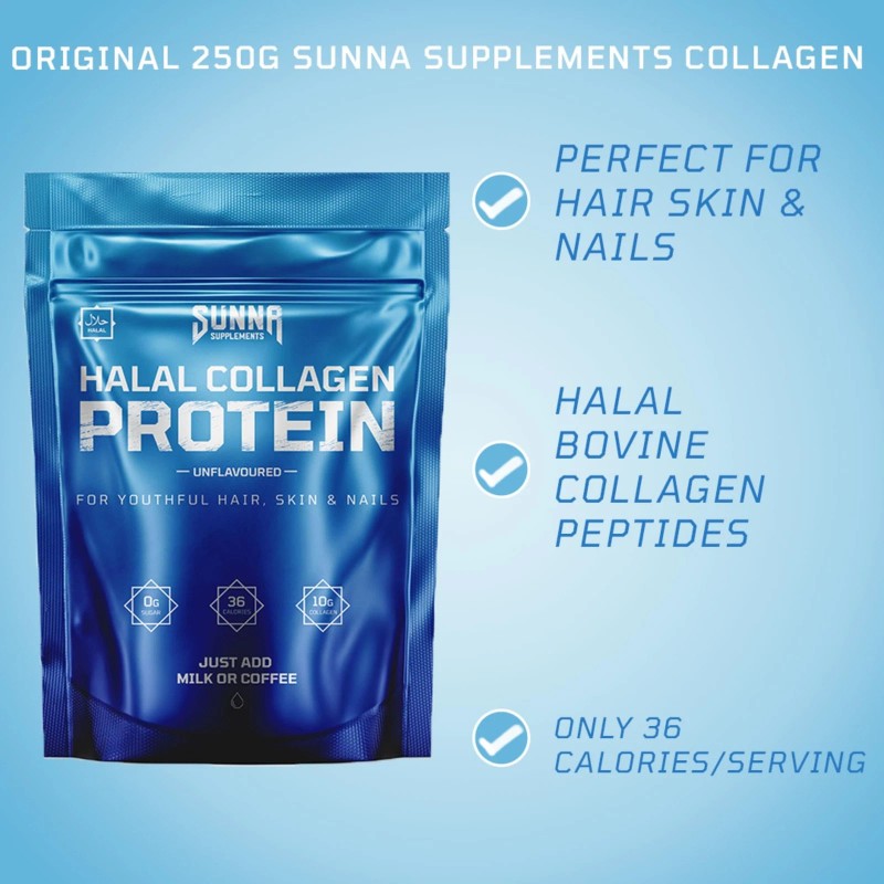 SUNNA SUPPLEMENTS - Halal Bovine Collagen Protein Powder for Hair