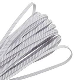 Flat Elastic Band White Elastic Ribbon for Sewing and Crafts, Flat Waistband Elastic Stretchy Strap Cord Roll, 3mm Width, 10 Yards