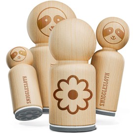 Flower Outline Rubber Stamp for Stamping Crafting Planners - 1 Inch Medium