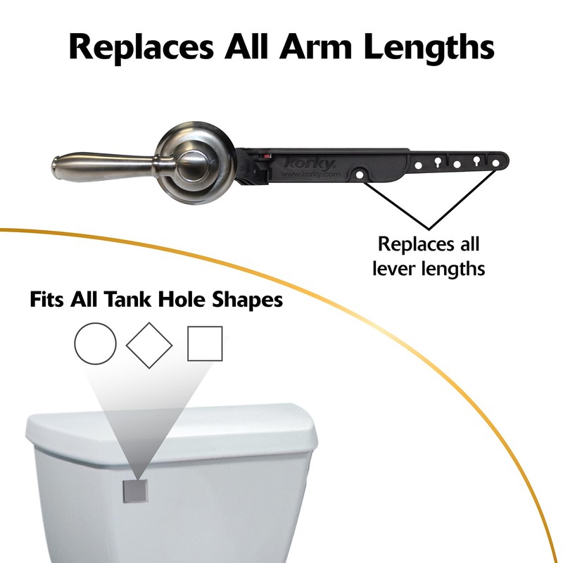 Korky Strong Arm Metal Toilet Handle and Lever - Universal