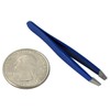 HTS 172M4 2" Blue Mini Slanted Travel Eyebrow Tweezers