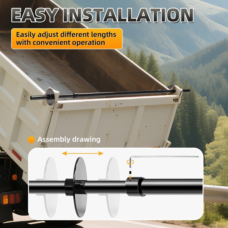 Dump Trailer Tarp Retention Bar with Screws & Hex Key,