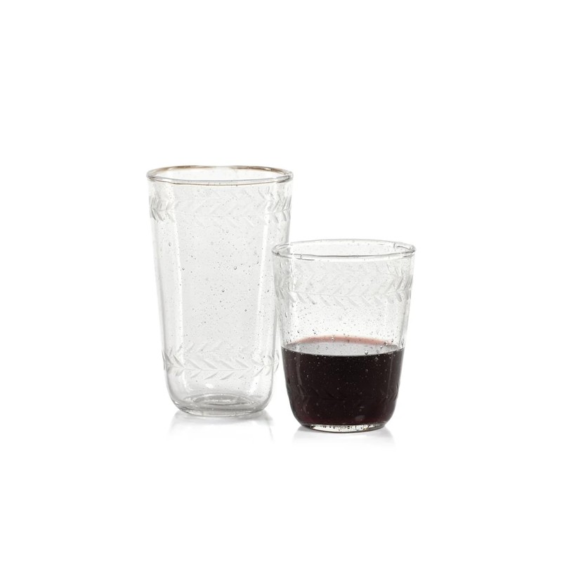 Zodax Tuscan Handmade Etched Glass - Sets of 4 (Highball)