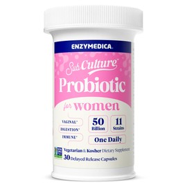 Enzymedica Probióticos SubCulture para mujeres, 50 mil millones de UFC, salud vaginal y urinaria, apoyo inmunitario y digestivo, 30 cápsulas          