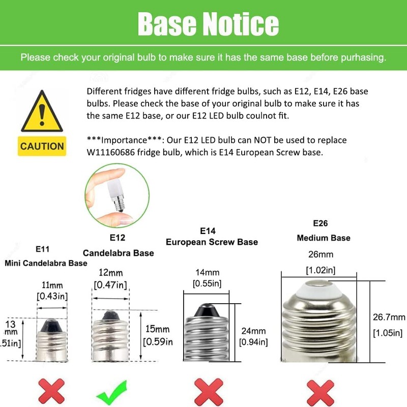 Makergroup E12 LED Light Bulbs for Dryer Refrigerator Water Dispenser