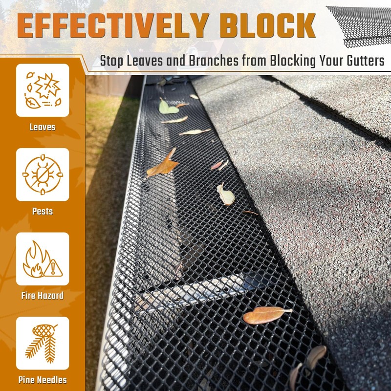 SDSNTE Lock-in Gutter Guard - 6” x 120 ft Durable